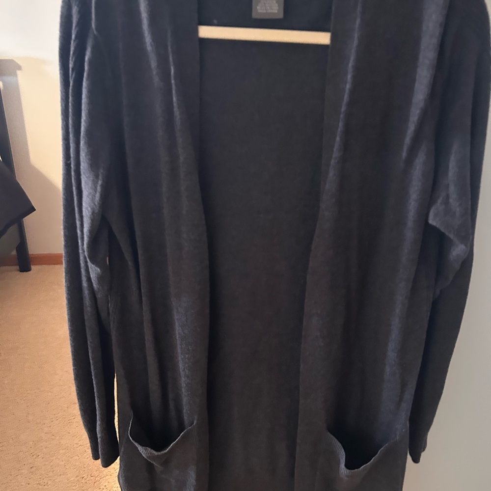 Matty M Charcoal Open Front Cardigan